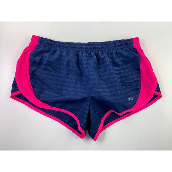 Leg3nd Women's L Blue and Pink Lined Running Shorts - Picture 1 of 3